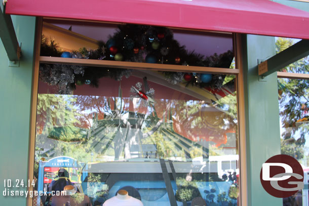 The windows outside are decorated too (the glare was terrible though this time of day)