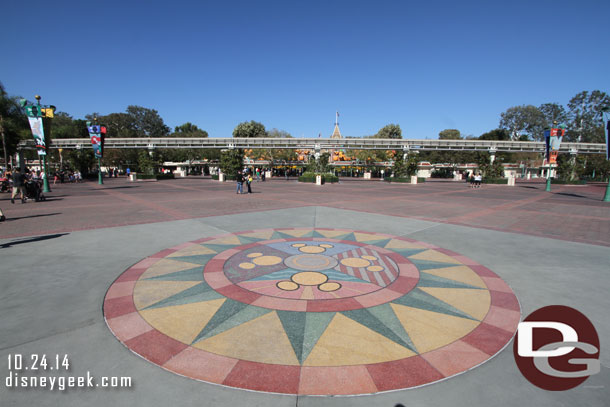 The compass is still there and features all its wear but around it now is plain concrete so the sections that were most damaged are gone.