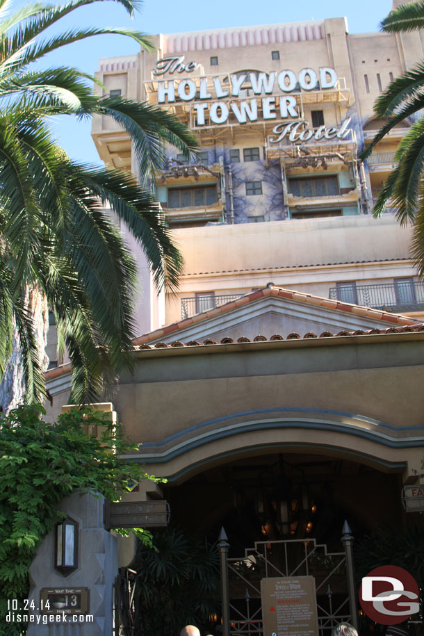 Only 13 min wait for Tower of Terror.