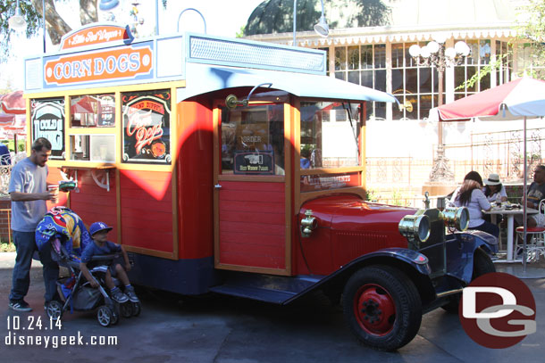 The Corn Dog Wagon has been re-aligned to give a wider walkway, assuming this is in preparation for the new overflow walkways.