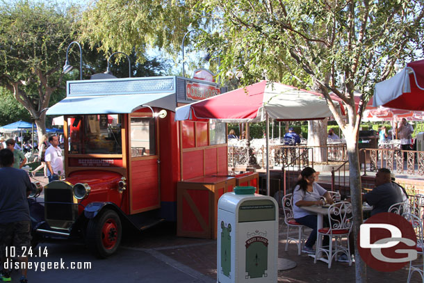 Looking back at the Corn Dog Wagon.