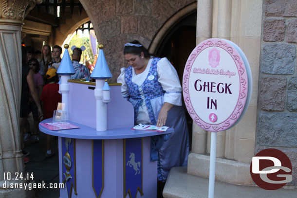 I do not remember seeing this before.  There is a check in table opposite the Bibbidi Bobbidi Boutique