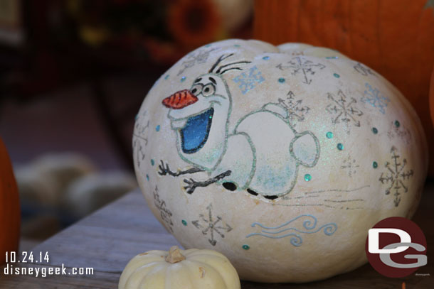 The Olaf pumpkin from one of the first weeks is holding up.