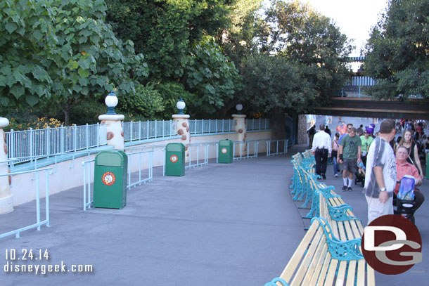 The blocked off walkway on the left will be the entrance for the pre-party.