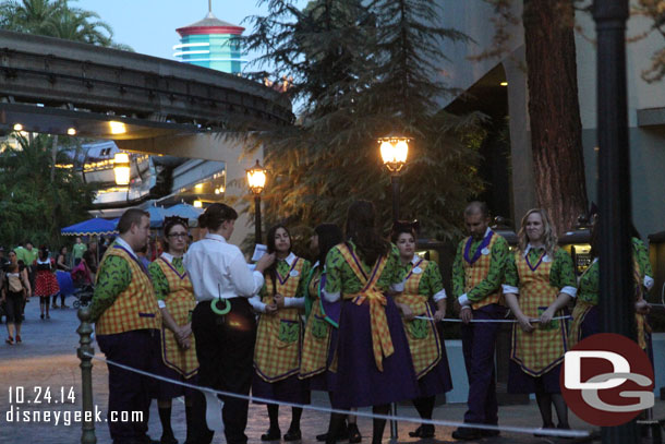 There were groups of Halloween Party CMs receiving instructions for the evening at each trail I passed.