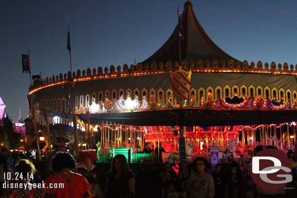 The Carousel was being lit up for the party (and closed right now)