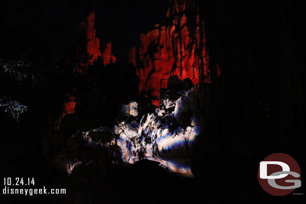 Interesting lighting on Big Thunder for the party