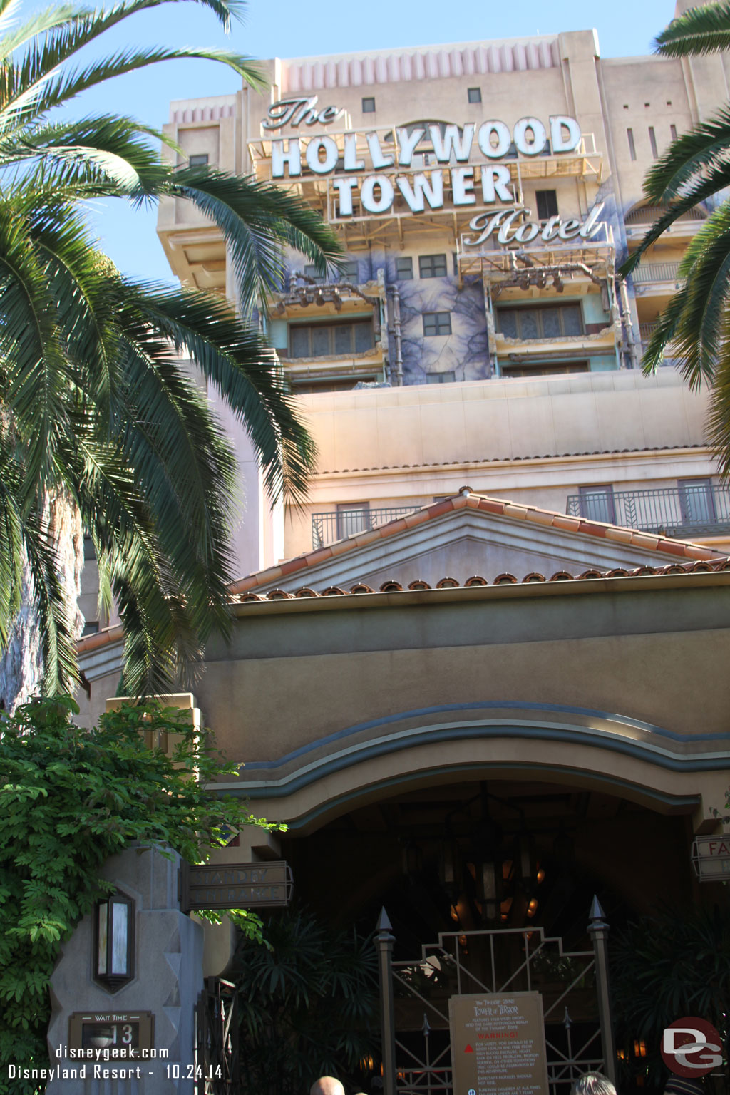 Only 13 min wait for Tower of Terror.