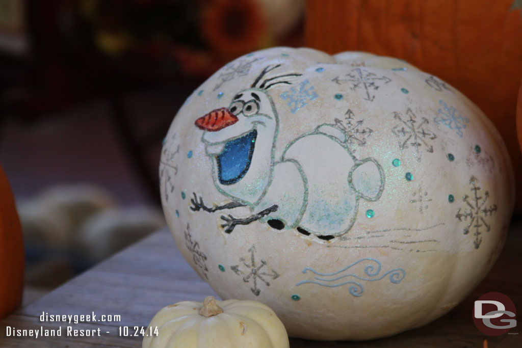 The Olaf pumpkin from one of the first weeks is holding up.