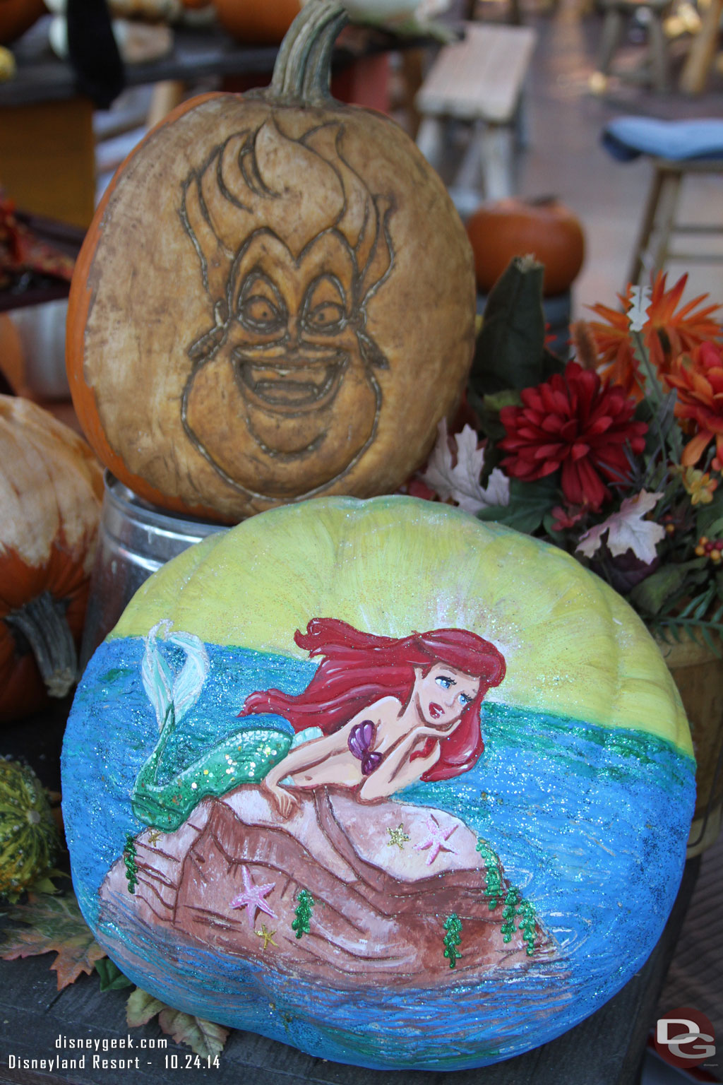 Ursula and Ariel pumpkins