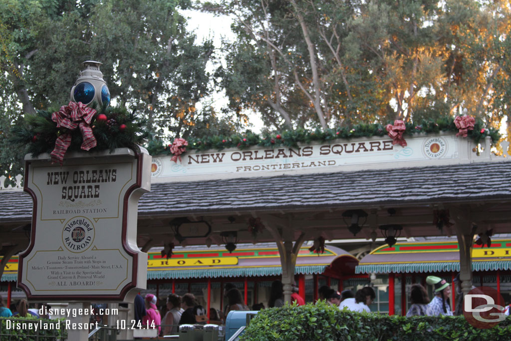 The train depot has received its garland.