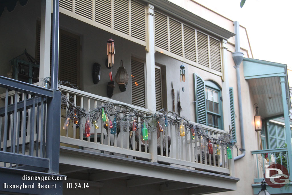 Most of the New Orleans Square decorations were up.  So here are several pictures as I walked through.