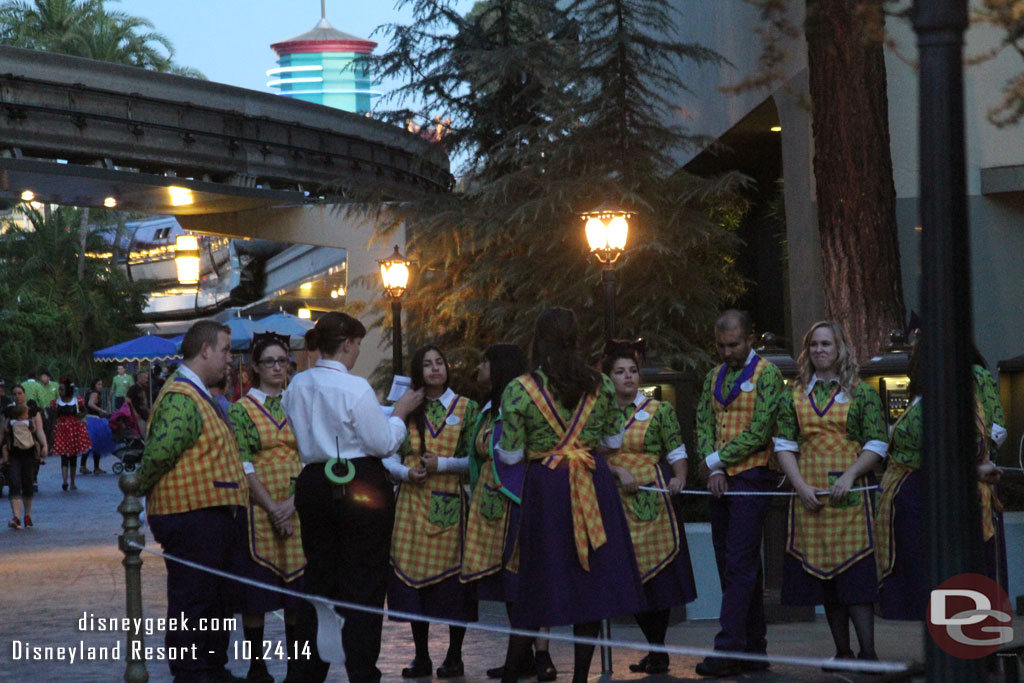 There were groups of Halloween Party CMs receiving instructions for the evening at each trail I passed.