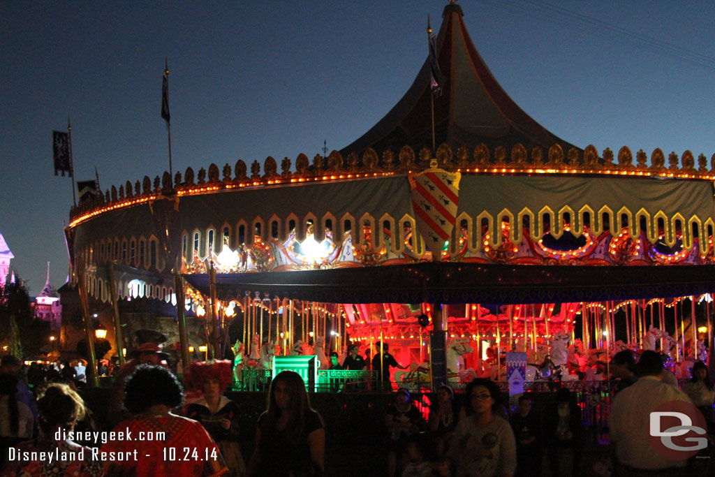 The Carousel was being lit up for the party (and closed right now)