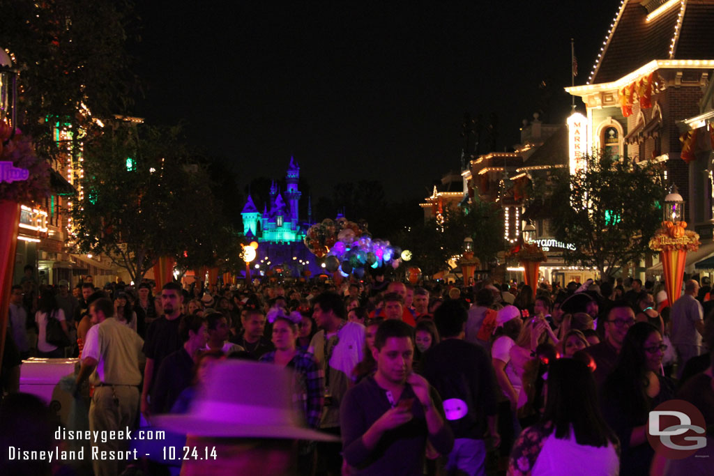 A look up Main Street before exiting the park.