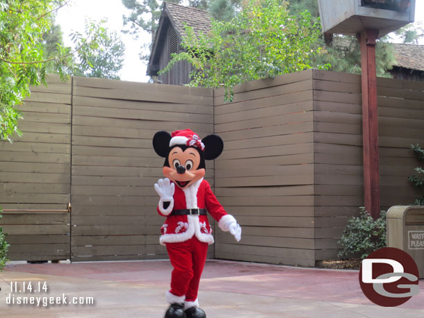 Mickey in his holiday gear.