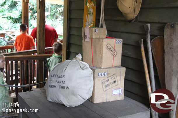 Holiday props in the queue.