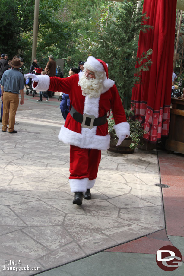 Santa Claus out for a stroll.