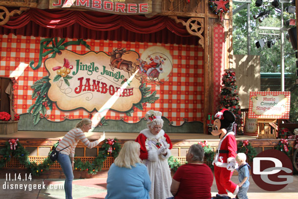 Mrs. Claus talking with guests.