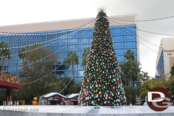 The Christmas tree sits in the middle of the ice rink again this year.