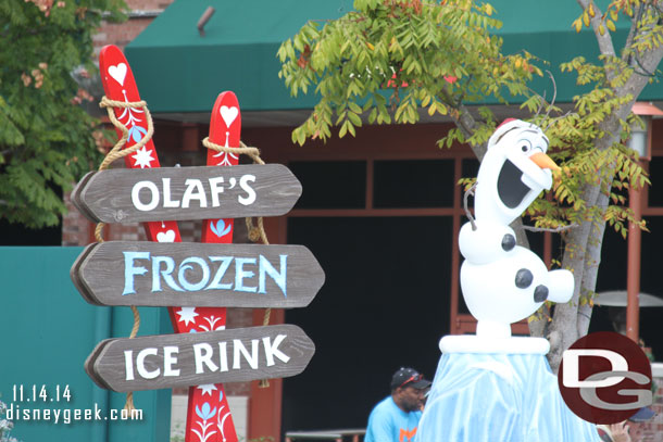 Olaf was stationed near his ice rink