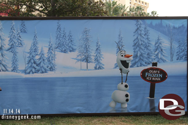 An Olaf photo backdrop near the entrance.