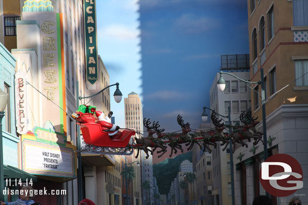 Santa at the end of Hollywood Blvd.