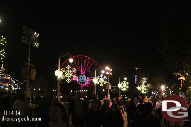 Snow Flakes lead the way to Paradise Pier.