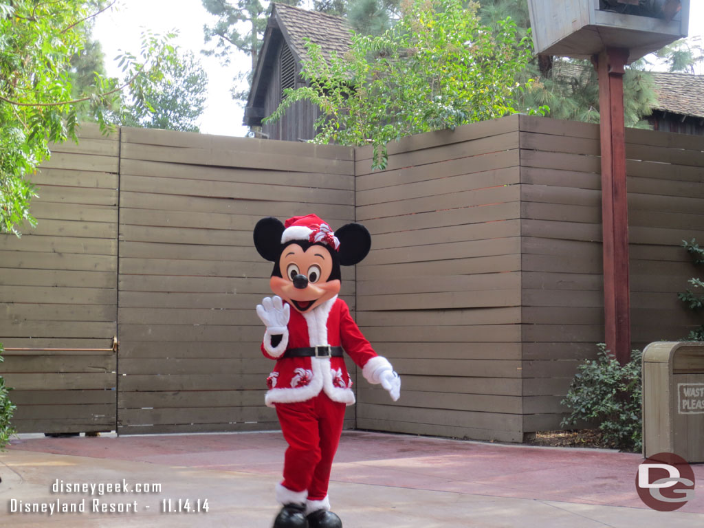 Mickey in his holiday gear.