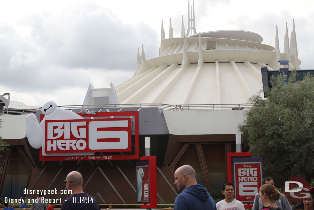 The Big Hero 6 sneak peek is still running.  Surprised not to see signage for the Meet and Greet.