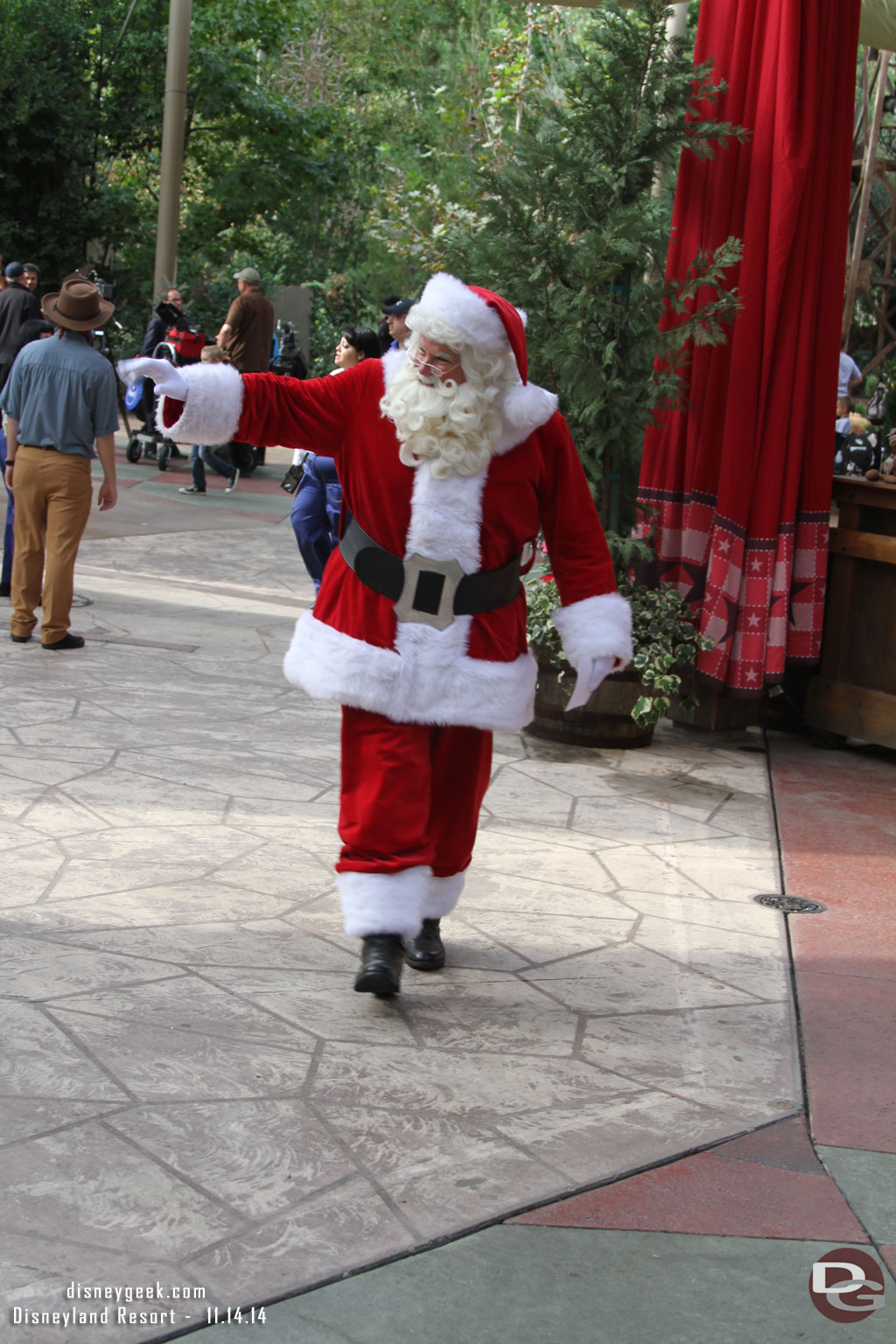 Santa Claus out for a stroll.