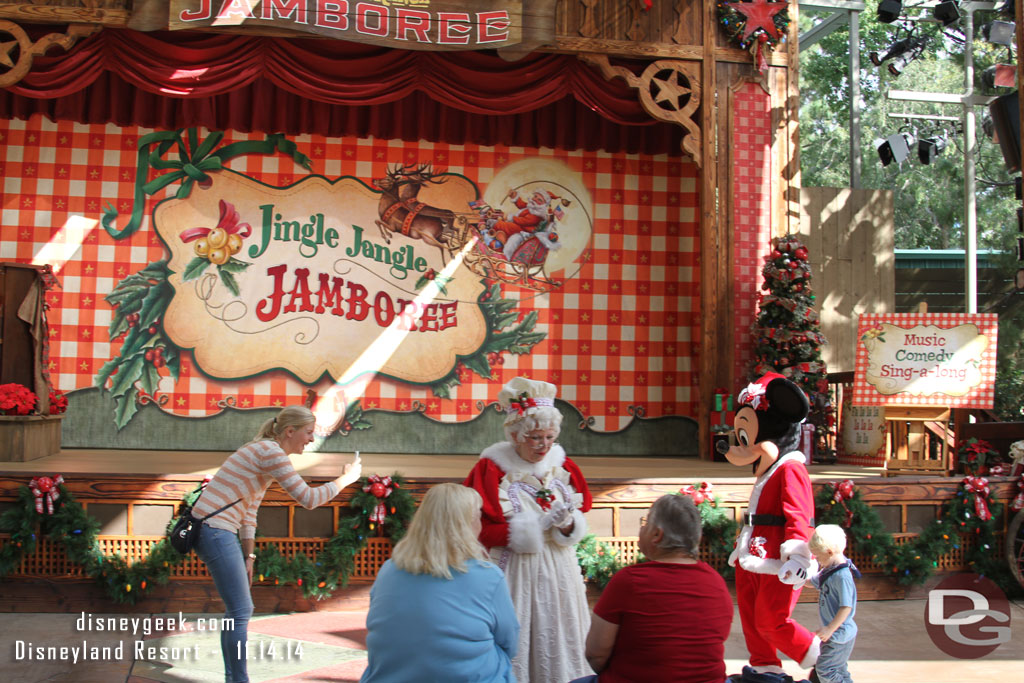 Mrs. Claus talking with guests.