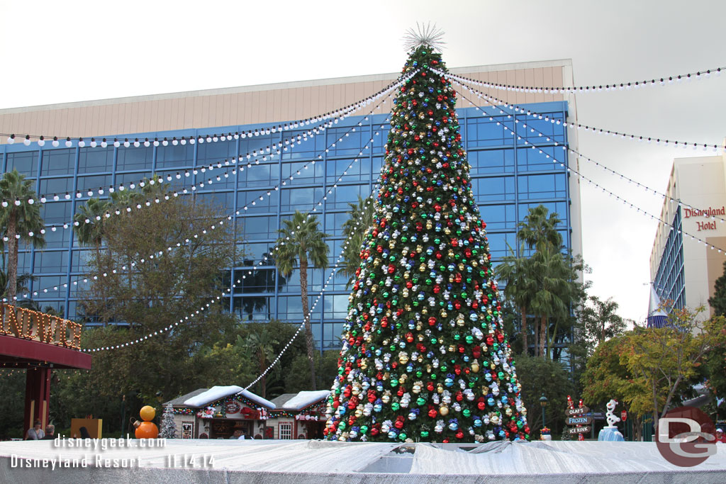 The Christmas tree sits in the middle of the ice rink again this year.