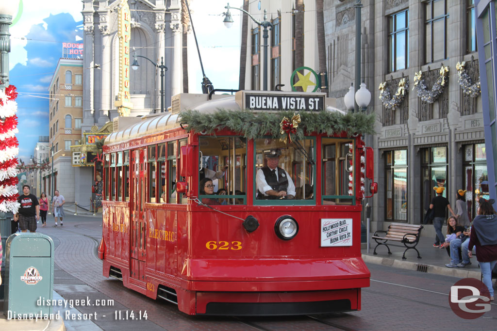 A Red Car Trolley on Hollywood Blvd.