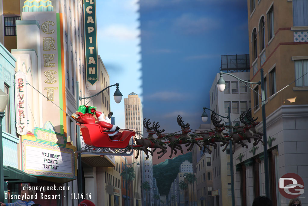 Santa at the end of Hollywood Blvd.