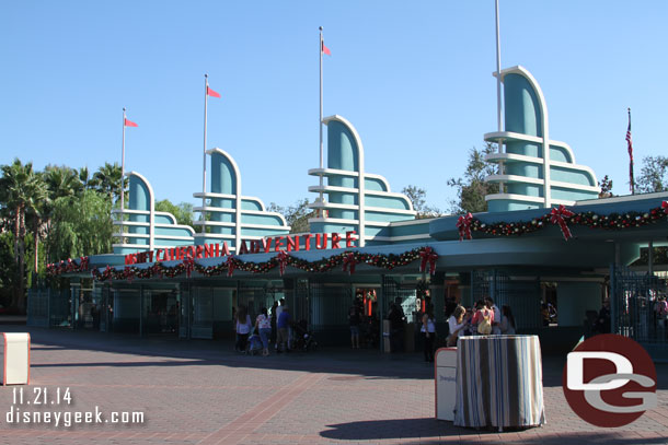 First stop today, Disney California Adventure. (Note the light post is still not back out front.. I think it has been a good year since it went missing).