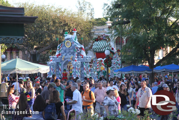 Santa making his way down Main Street USA