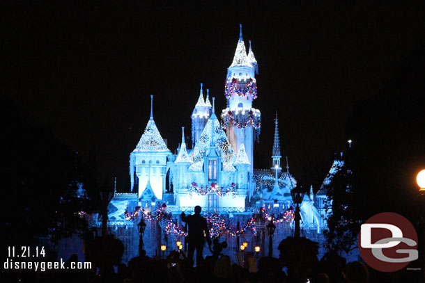 Sleeping Beauty Castle during a Wintertime Enchantment moment