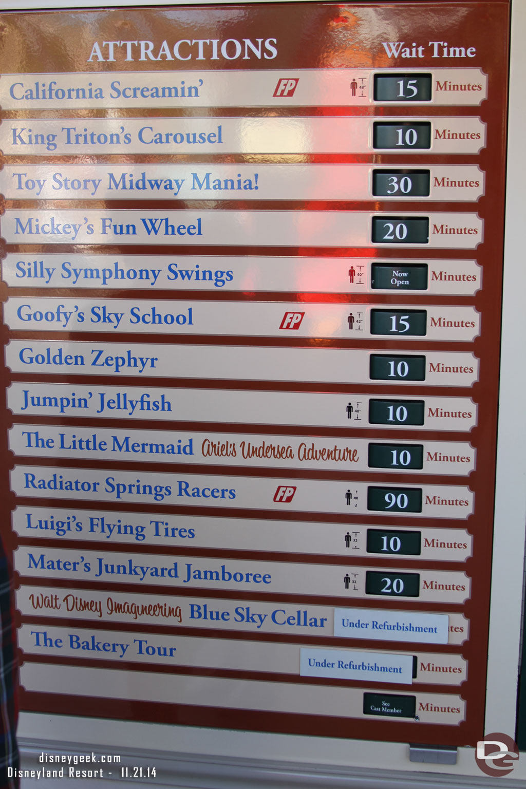 Some DCA Wait times around 1:38pm