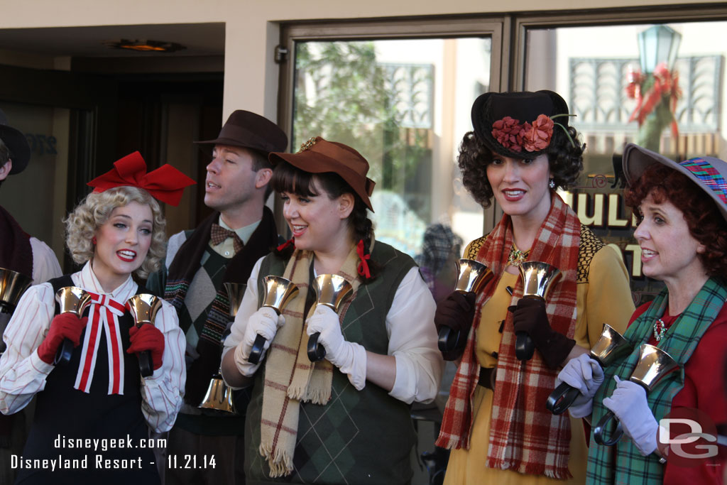 The Buena Vista Street Community Bell Ringers performing as I walked by.