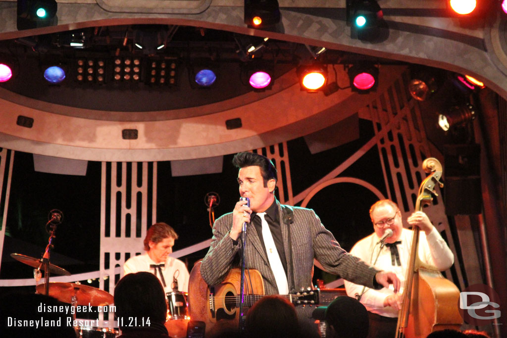 Elivs, Scot Bruce, performing at the Tomorrowland Terrace.