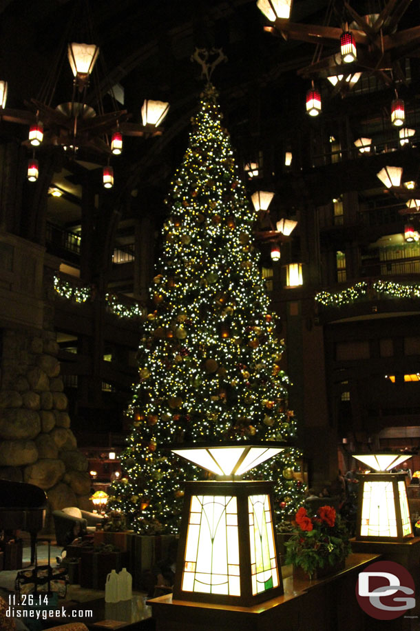 The tree in the lobby of the Grand Californian