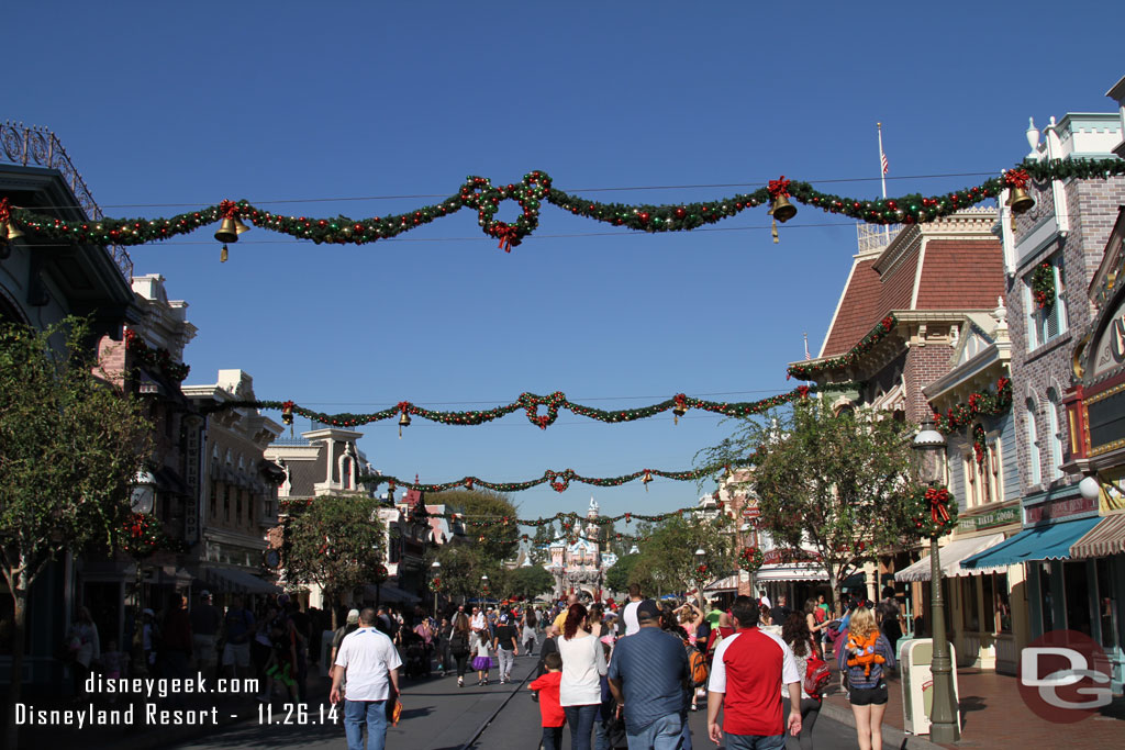 Main Street USA this clear (and warm, it was in the mid 80s) afternoon.