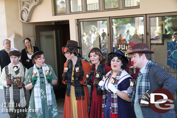 The Buena Vista Street Community Bell Ringers performing as I entered the park.