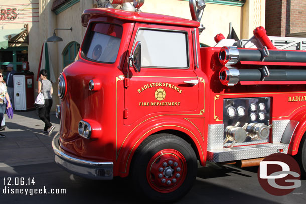 Red on Route 66 in Cars Land.