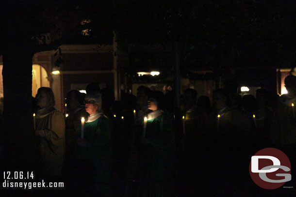 The procession making its way through Town Square to the stage.