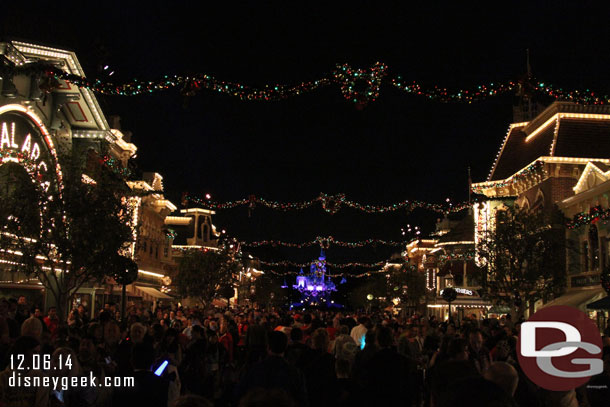 After the show a look at Main Street.  The sides were guests guests queue up for the next show.  The middle our exit path into the park.