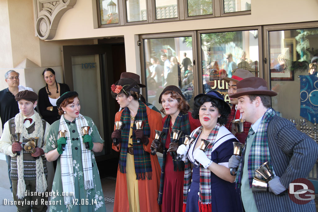 The Buena Vista Street Community Bell Ringers performing as I entered the park.