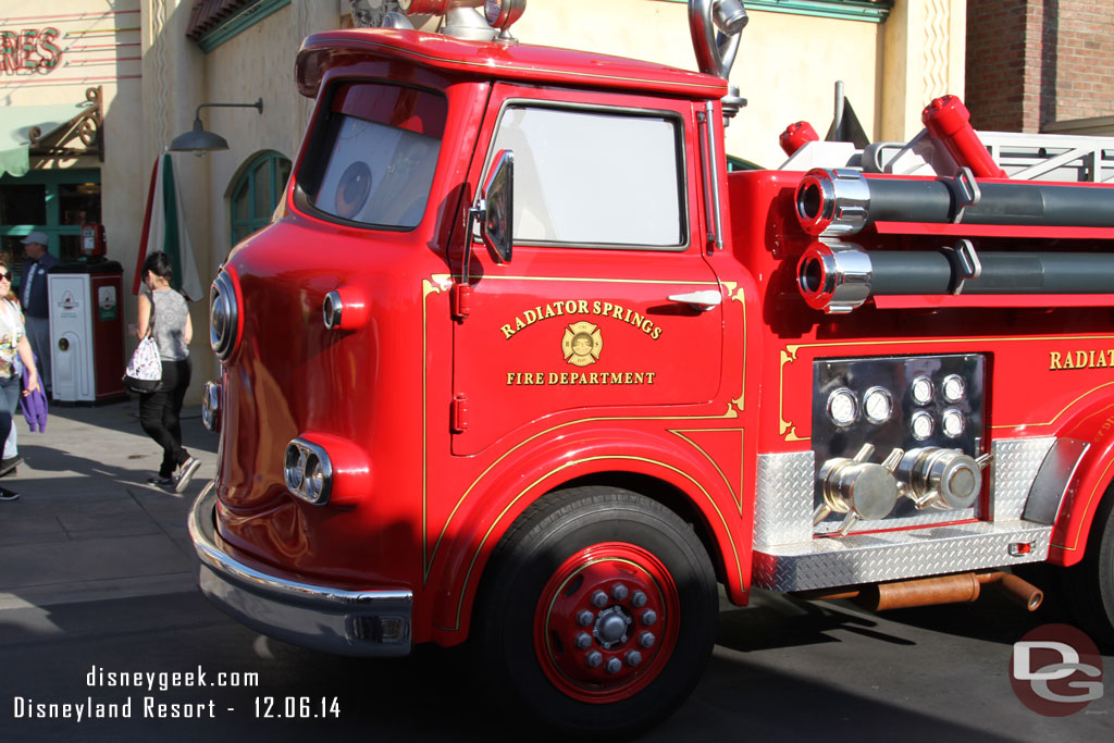 Red on Route 66 in Cars Land.