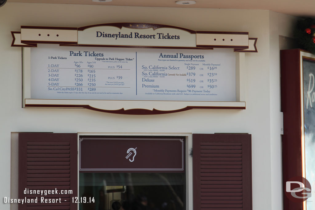 The banner on the ticket window for hearing assistance stood out to me today.  It was only on the first window in the booth.